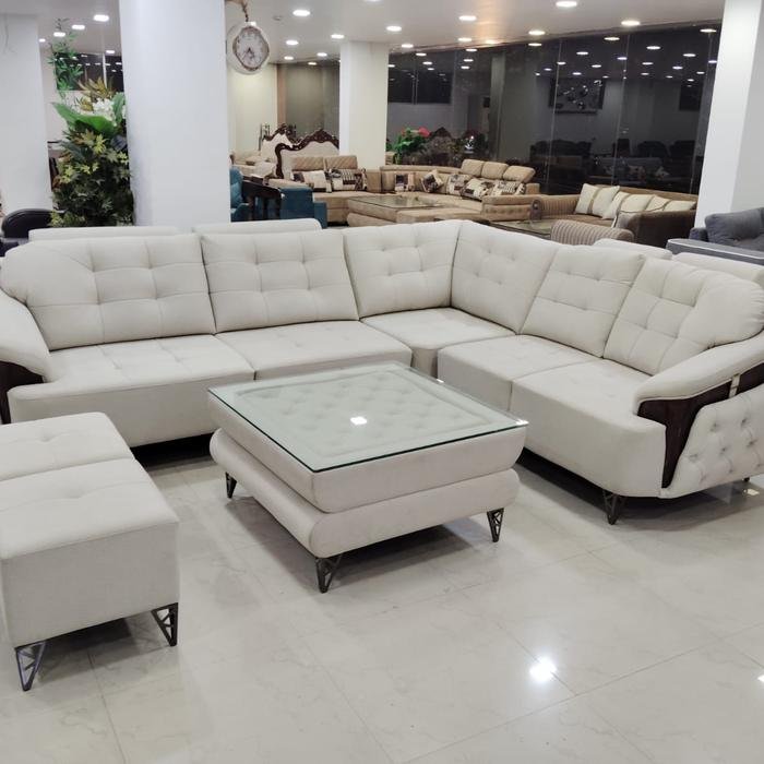 L-Shaped Sectional — Cream — Furniture Mall, R.P.S. More, Bailey Road, Patna