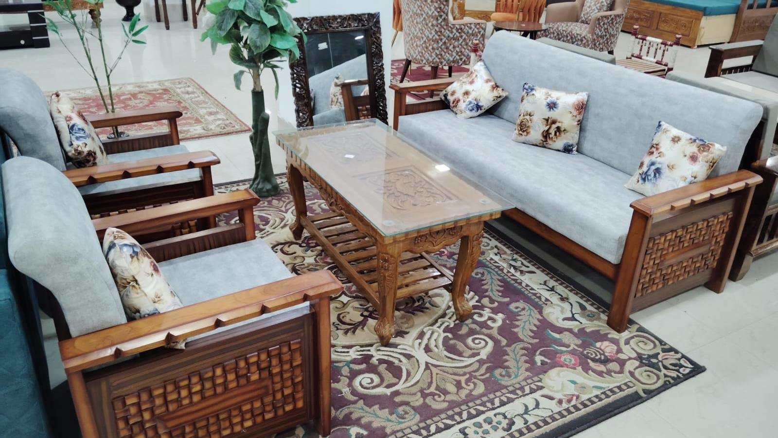Inside the Furniture Mall showroom on Bailey Road, Patna